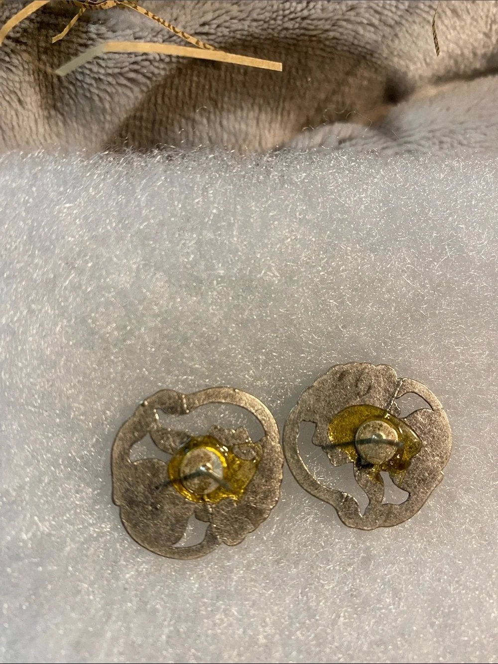 Vintage Art Nouveau Style Silver-Tone Woman Portrait Post Earrings - Picture 2 of 3